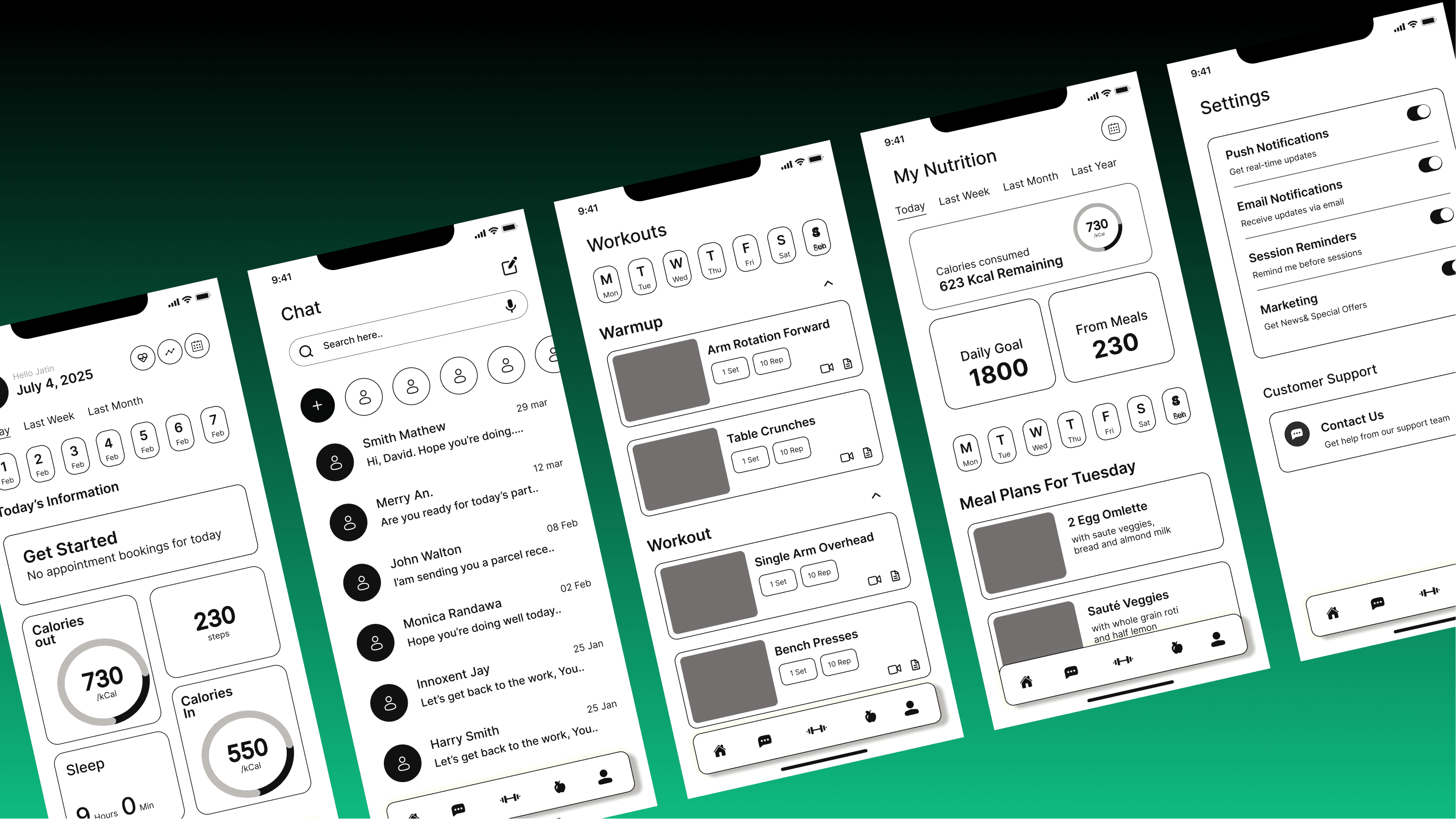 Fitwiser wireframes hero