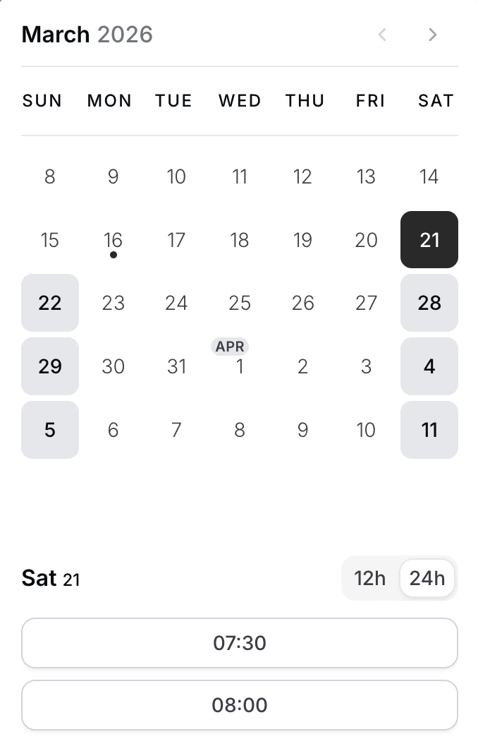 Schedule calendar